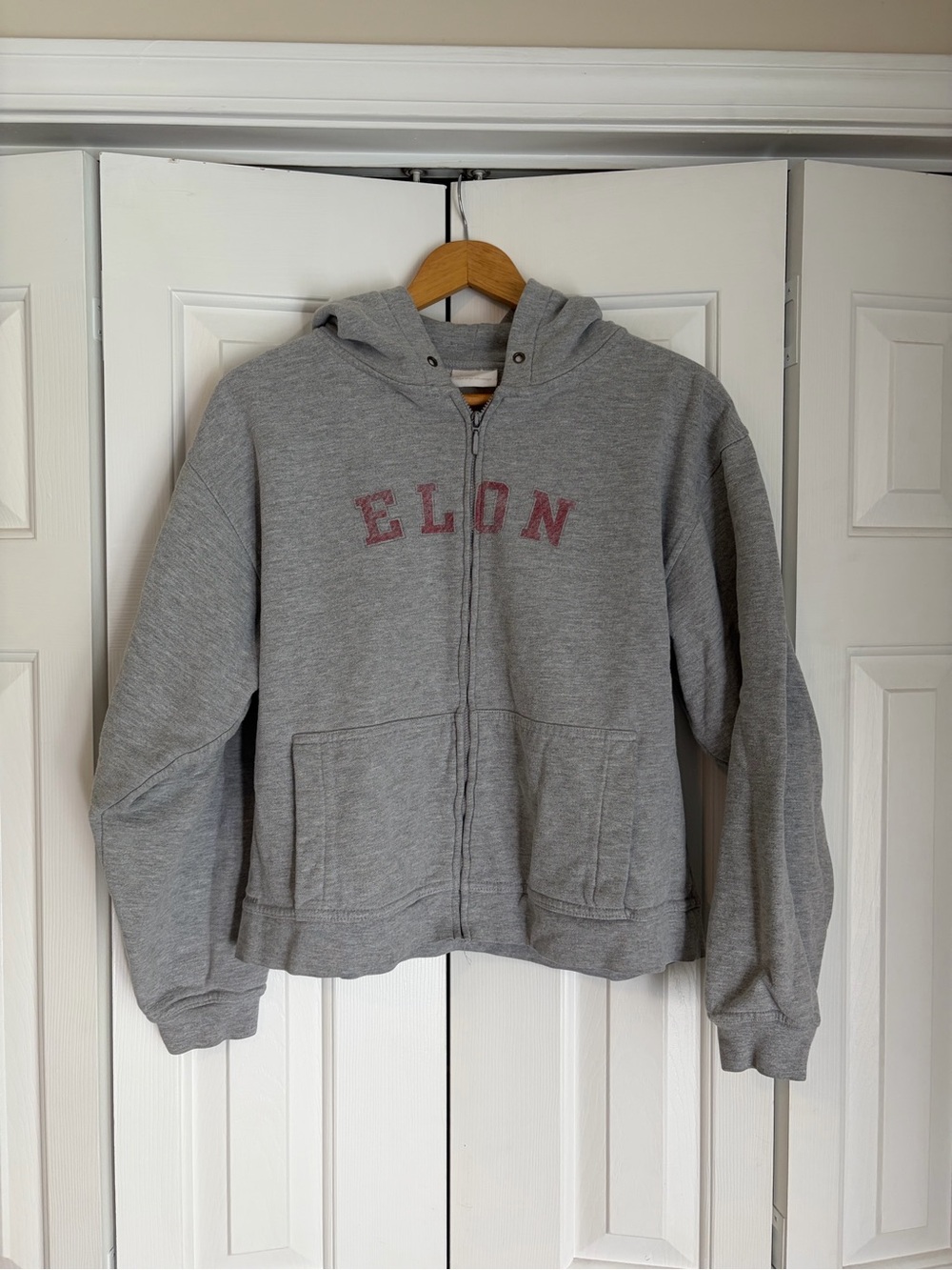 Elon University Jansport Gray Zip-Up Hoodie